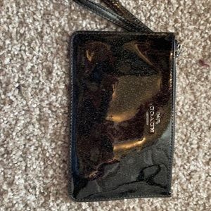 Coach glitter patent leather wristlet